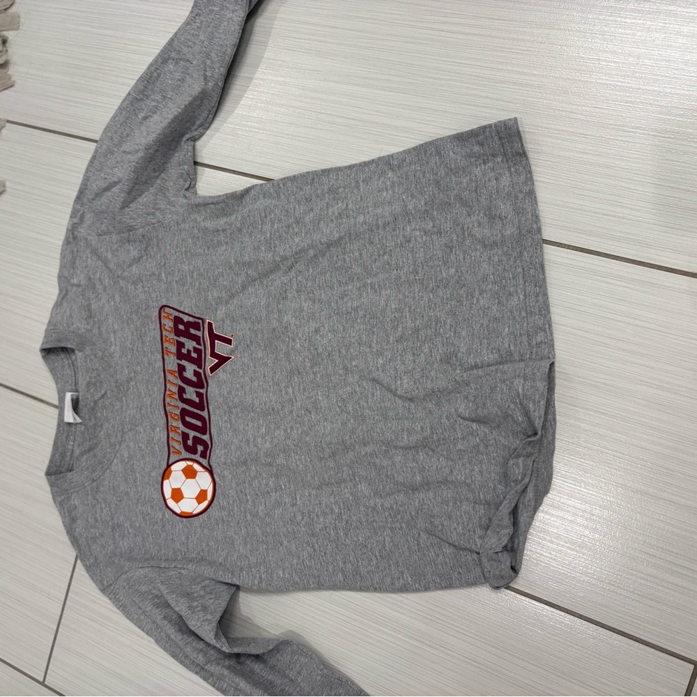 Gray Soccer Kids Long Sleeve Shirt